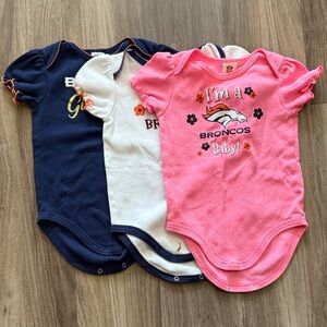Bundle-NFL Broncos Baby onesies - Pink, White, Navy